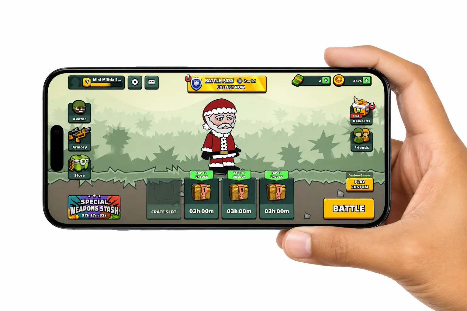 Main features of Mini Militia for iOS including multiplayer battles, weapons, maps, and jetpack gameplay